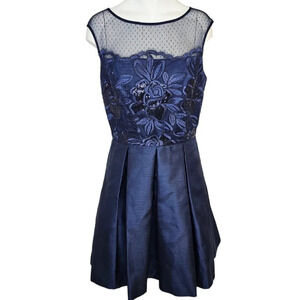 Eliza  J Fit & Flare Sequin Embroidered Dress Blue Size 6 Eras